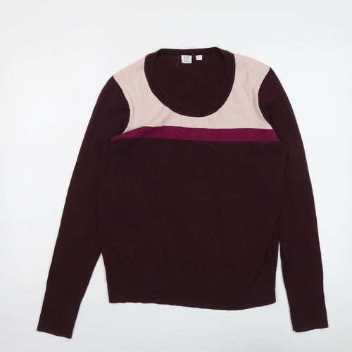 Gap Womens Purple Round Neck Acrylic Pullover Jumper Size M