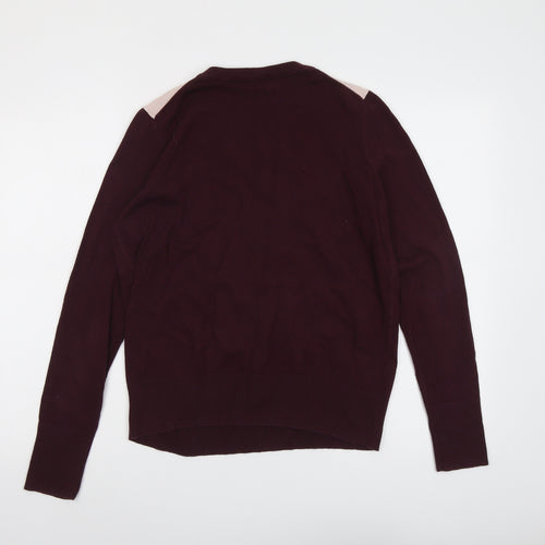 Gap Womens Purple Round Neck Acrylic Pullover Jumper Size M