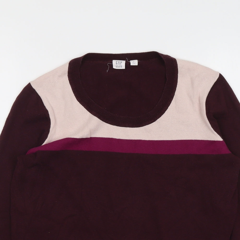 Gap Womens Purple Round Neck Acrylic Pullover Jumper Size M