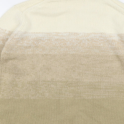Marks and Spencer Womens Beige Roll Neck Cotton Pullover Jumper Size 10