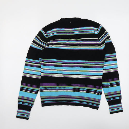Sasha Womens Multicoloured V-Neck Striped Viscose Pullover Jumper Size M