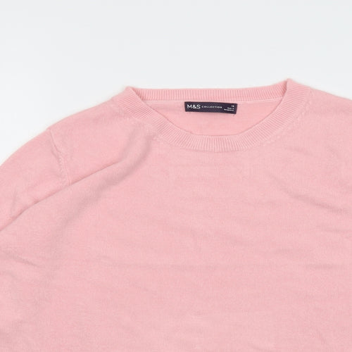 Marks and Spencer Womens Pink Round Neck Acrylic Pullover Jumper Size 16