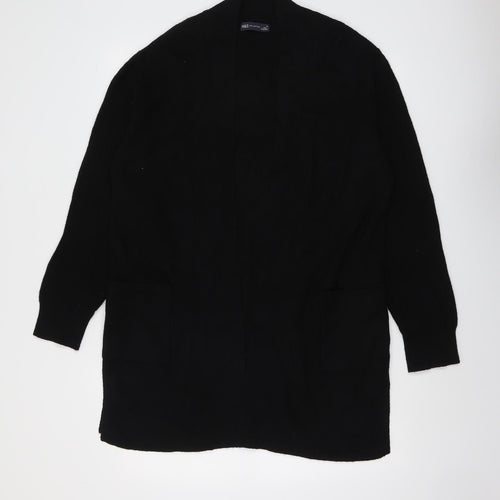 Marks and Spencer Womens Black V-Neck Viscose Cardigan Jumper Size 14