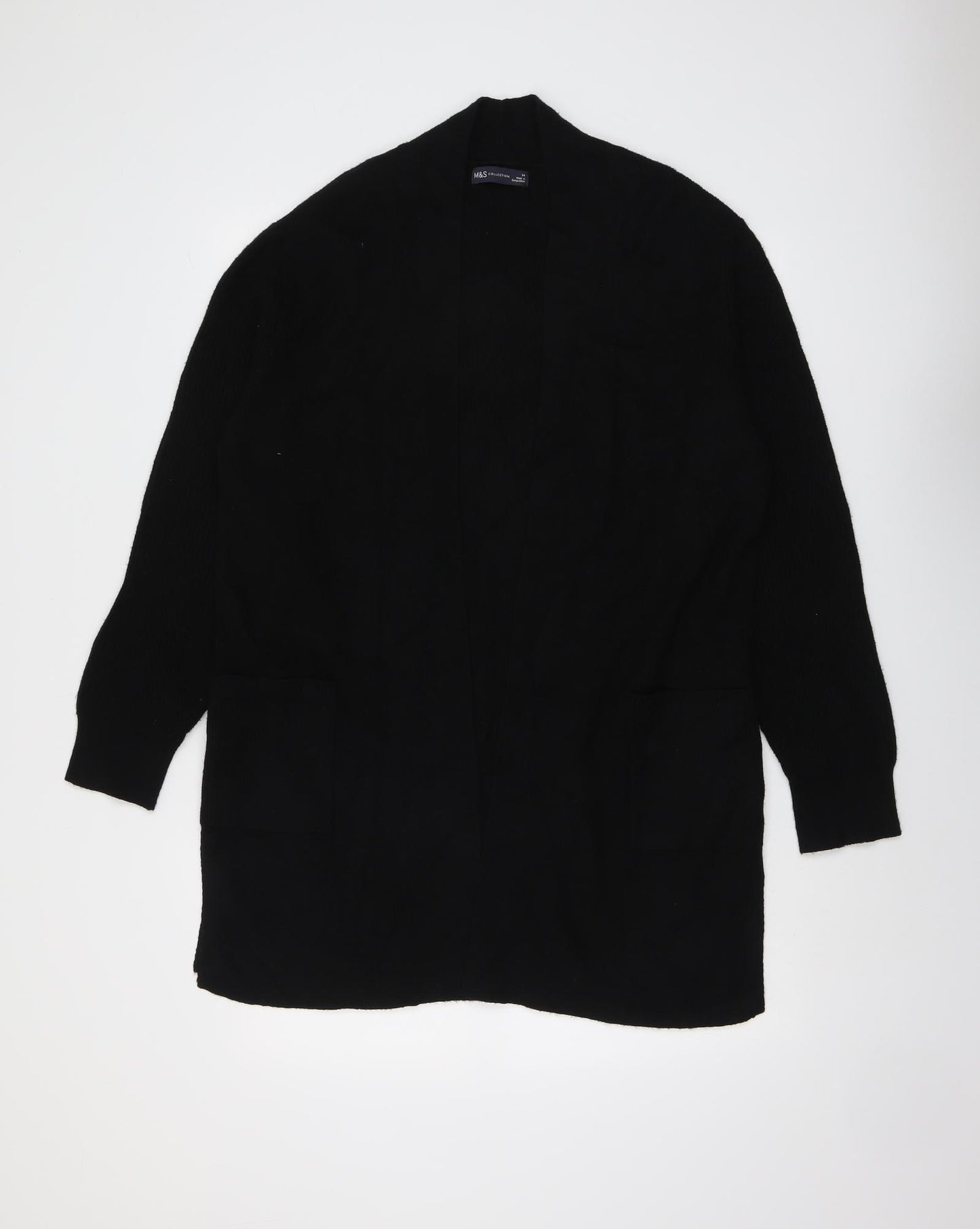 Marks and Spencer Womens Black V-Neck Viscose Cardigan Jumper Size 14