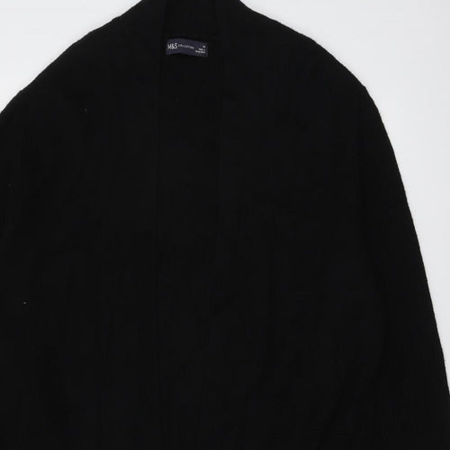 Marks and Spencer Womens Black V-Neck Viscose Cardigan Jumper Size 14