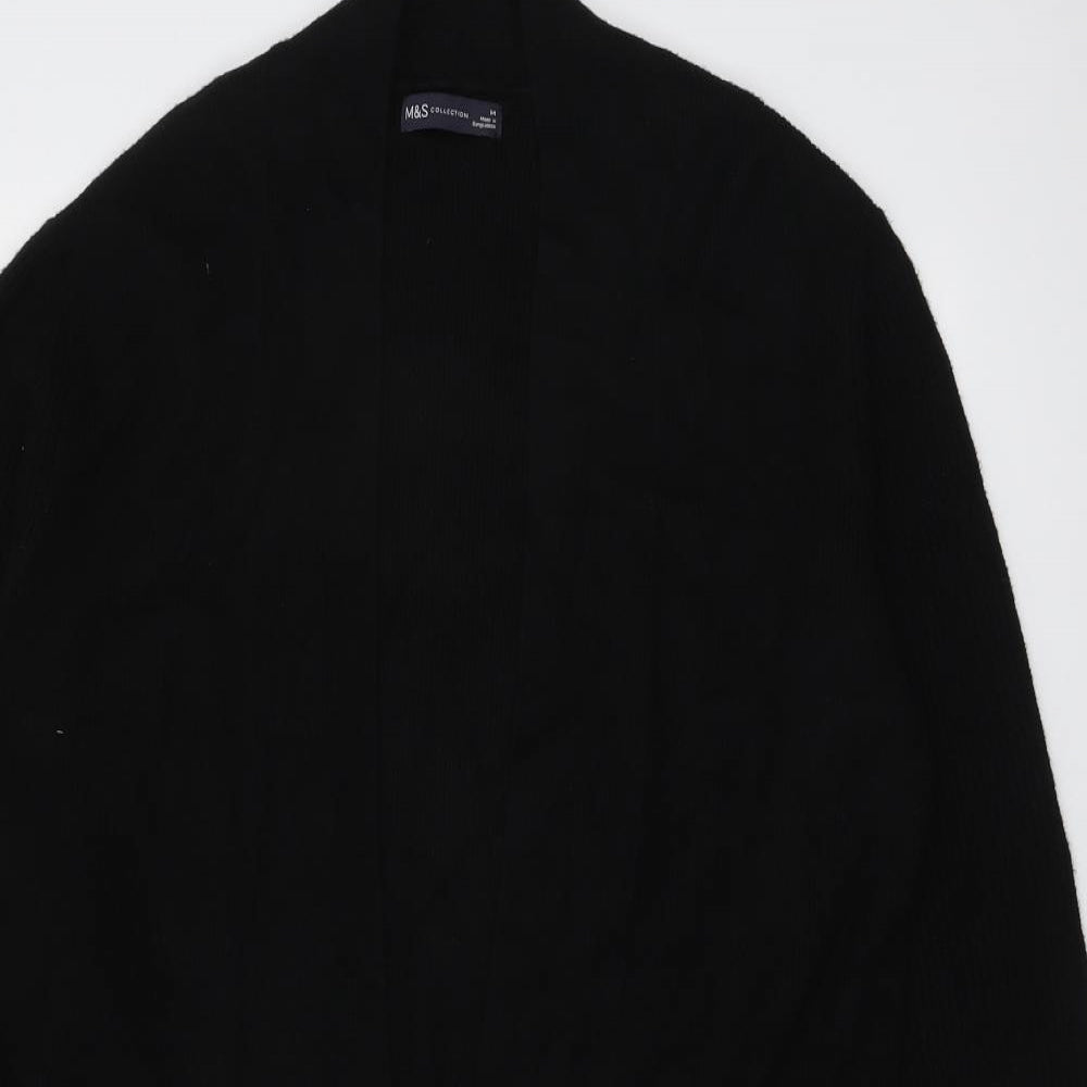 Marks and Spencer Womens Black V-Neck Viscose Cardigan Jumper Size 14