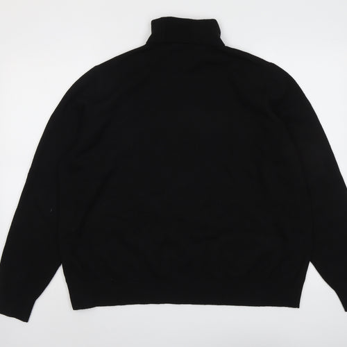 Marks and Spencer Womens Black Roll Neck Polyester Pullover Jumper Size L