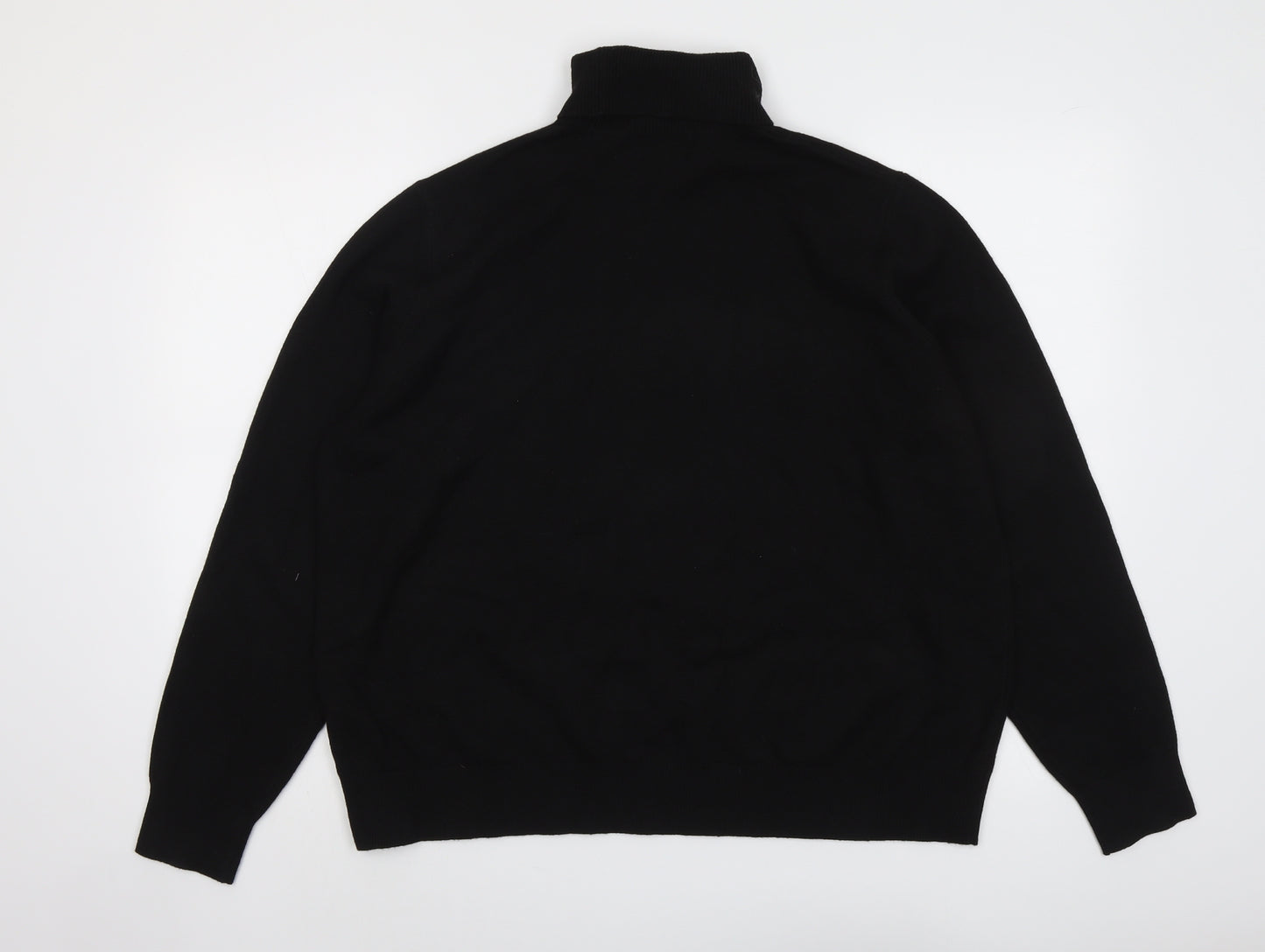 Marks and Spencer Womens Black Roll Neck Polyester Pullover Jumper Size L