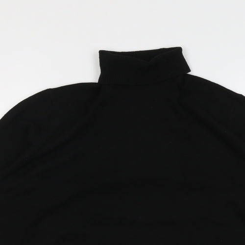 Marks and Spencer Womens Black Roll Neck Polyester Pullover Jumper Size L