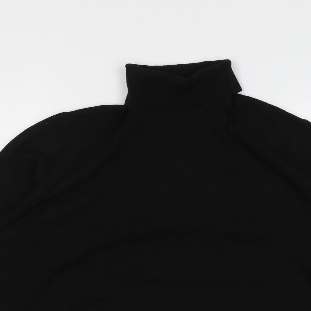 Marks and Spencer Womens Black Roll Neck Polyester Pullover Jumper Size L