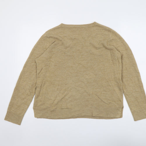 Marks and Spencer Womens Beige Round Neck Acrylic Pullover Jumper Size 16