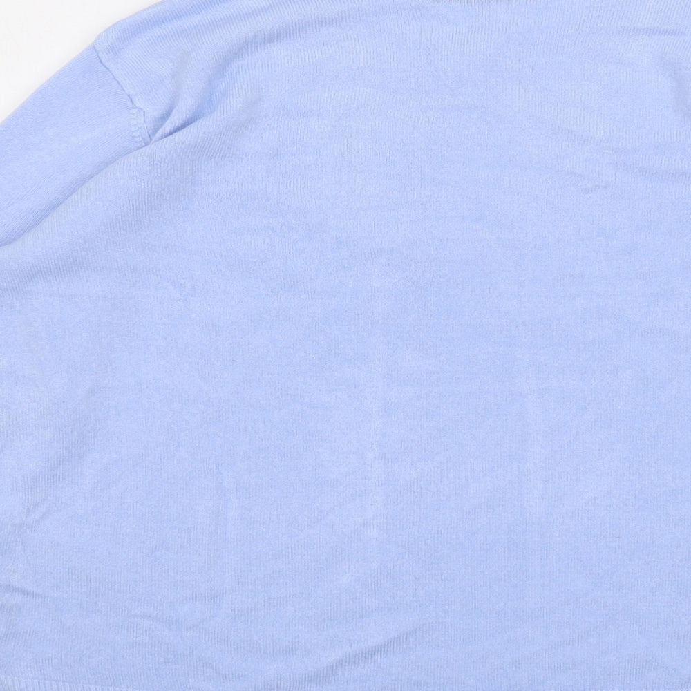 Marks and Spencer Womens Blue Round Neck Acrylic Pullover Jumper Size 14