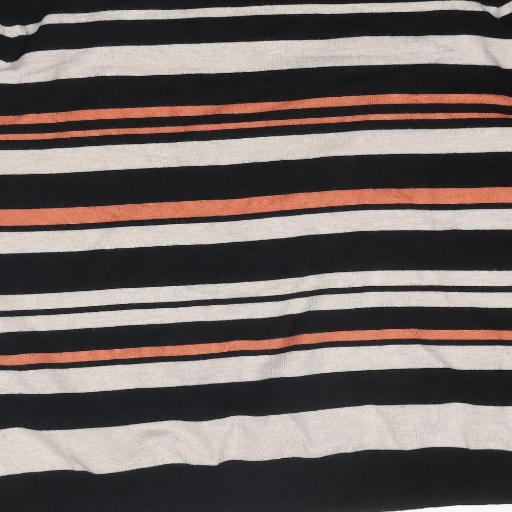 BHS Womens Multicoloured Boat Neck Striped Viscose Pullover Jumper Size 18
