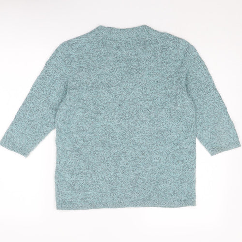 Damart Womens Blue V-Neck Acrylic Pullover Jumper Size 10 - Size 10-12