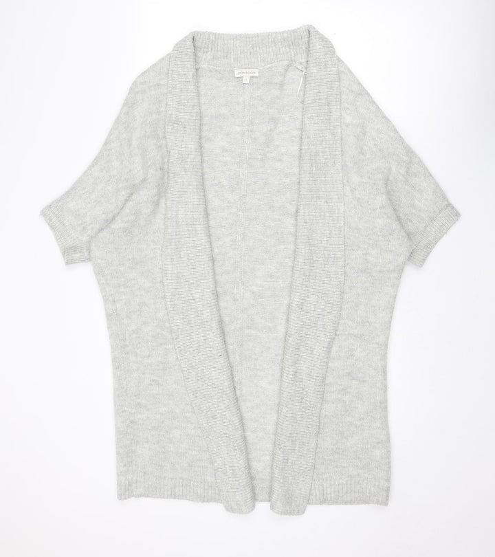 Monsoon Womens Grey Collared Acrylic Cardigan Jumper Size S