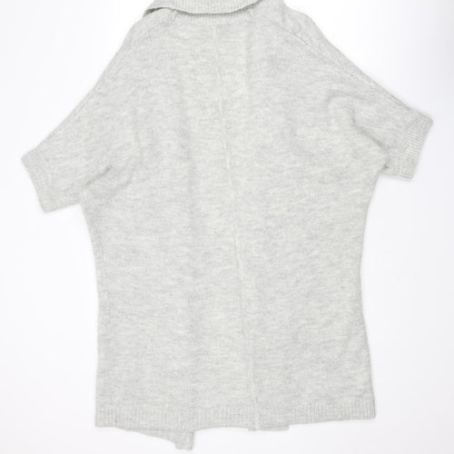 Monsoon Womens Grey Collared Acrylic Cardigan Jumper Size S