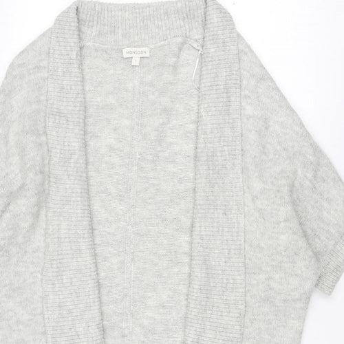 Monsoon Womens Grey Collared Acrylic Cardigan Jumper Size S