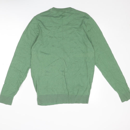 Threadbare Mens Green Round Neck Acrylic Pullover Jumper Size M Long Sleeve