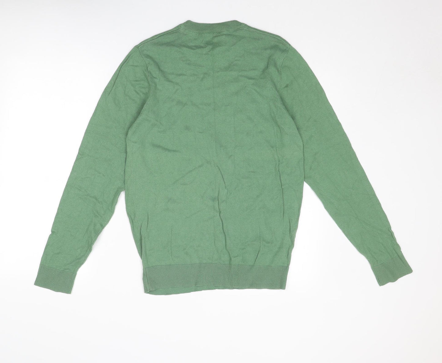 Threadbare Mens Green Round Neck Acrylic Pullover Jumper Size M Long Sleeve