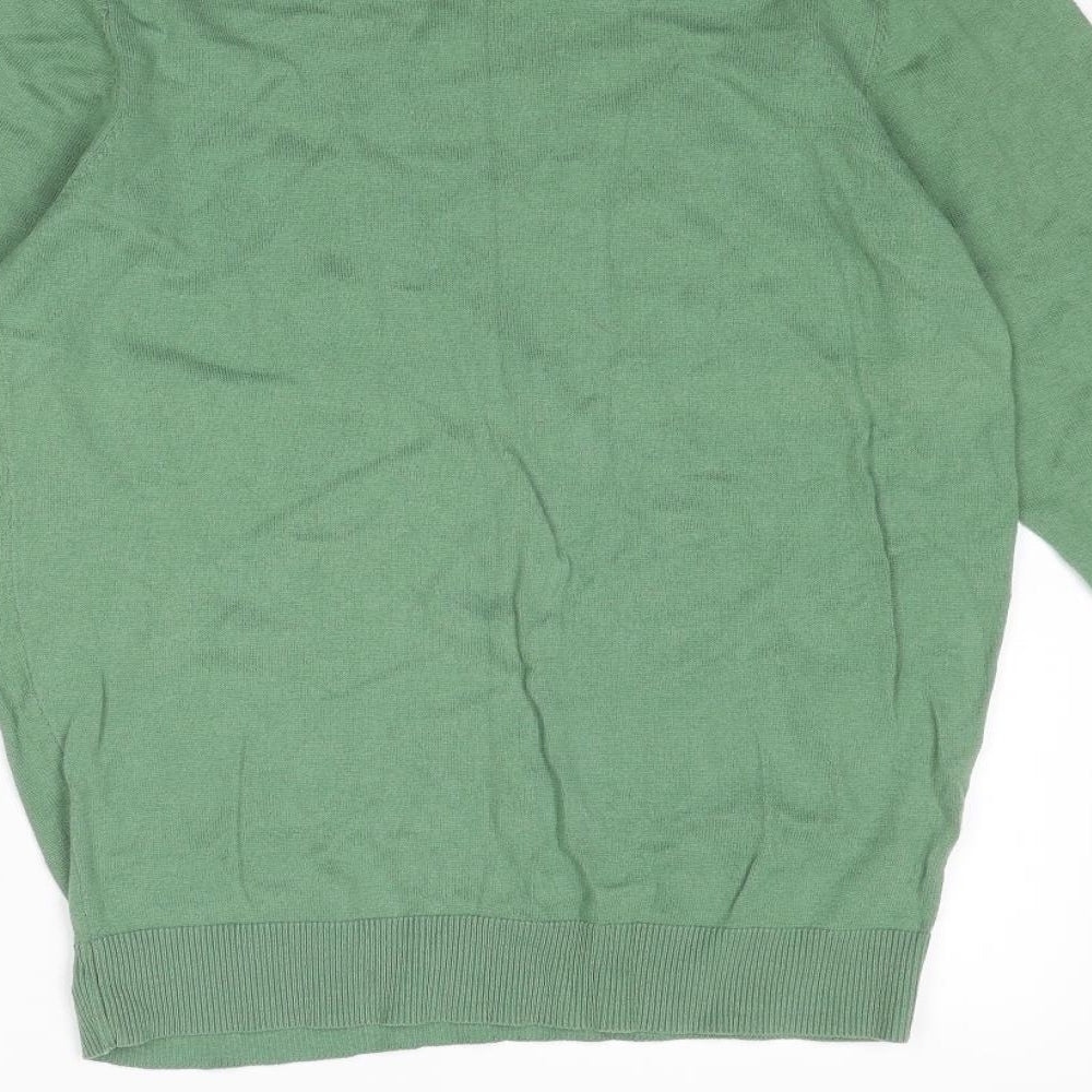 Threadbare Mens Green Round Neck Acrylic Pullover Jumper Size M Long Sleeve