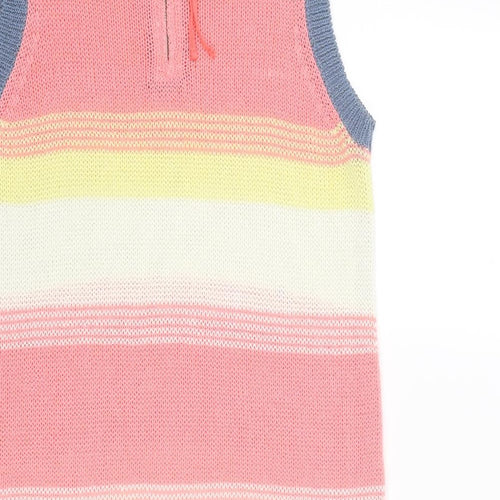 NEXT Womens Multicoloured Boat Neck Striped Acrylic Vest Jumper Size 10