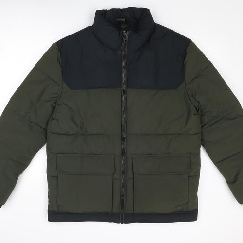 Marks and Spencer Mens Green Puffer Jacket Jacket Size L Zip