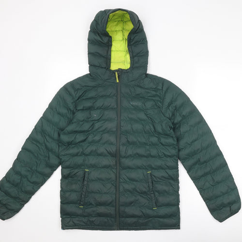 Mountain Warehouse Boys Green Quilted Jacket Size 13 Years Zip