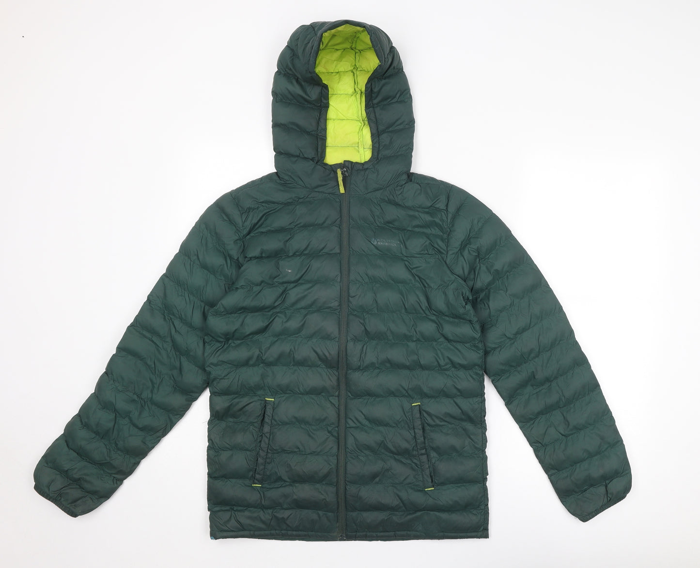 Mountain Warehouse Boys Green Quilted Jacket Size 13 Years Zip