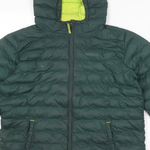 Mountain Warehouse Boys Green Quilted Jacket Size 13 Years Zip