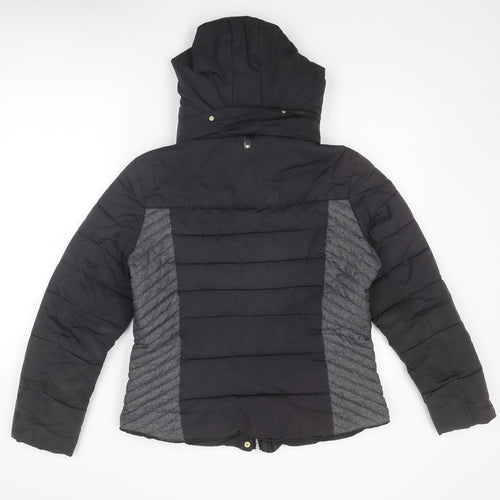 NEXT Womens Black Quilted Jacket Size 14 Zip