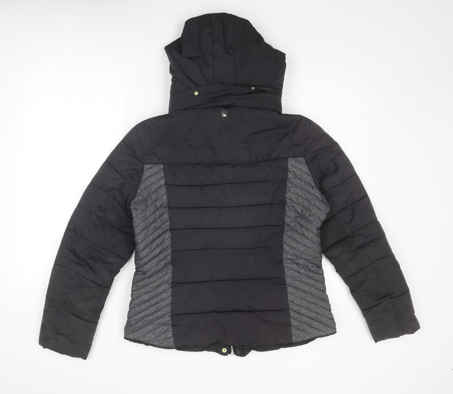 NEXT Womens Black Quilted Jacket Size 14 Zip