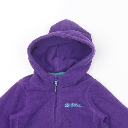 Mountain Warehouse Girls Purple Polyester Pullover Hoodie Size 2-3 Years Zip