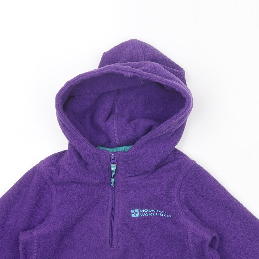 Mountain Warehouse Girls Purple Polyester Pullover Hoodie Size 2-3 Years Zip