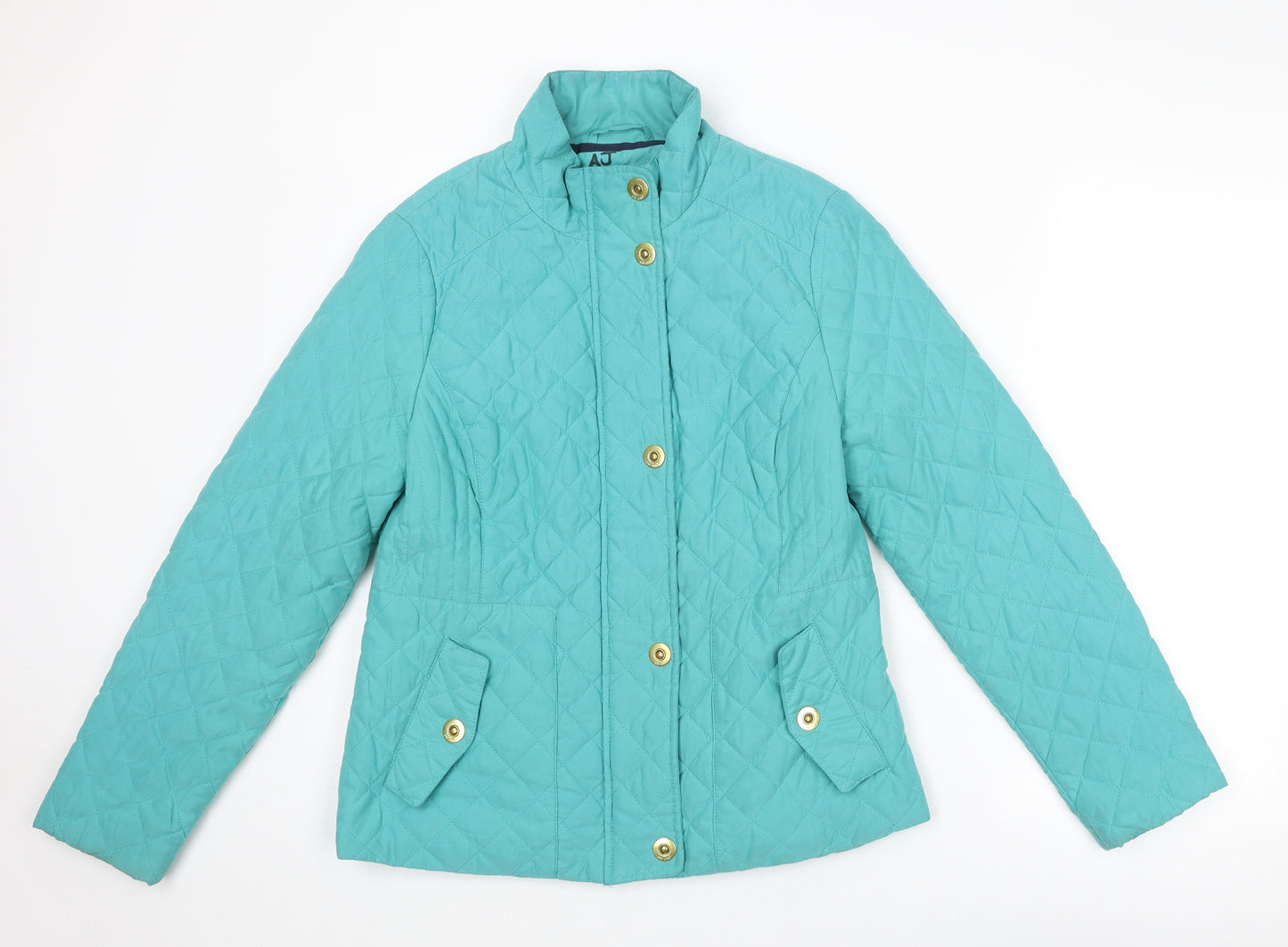 Per Una Womens Blue Quilted Jacket Size 12 Zip
