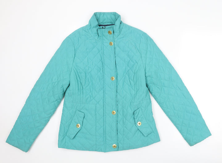 Per Una Womens Blue Quilted Jacket Size 12 Zip