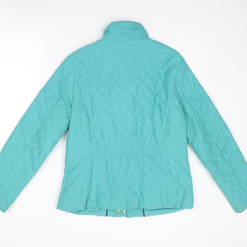 Per Una Womens Blue Quilted Jacket Size 12 Zip