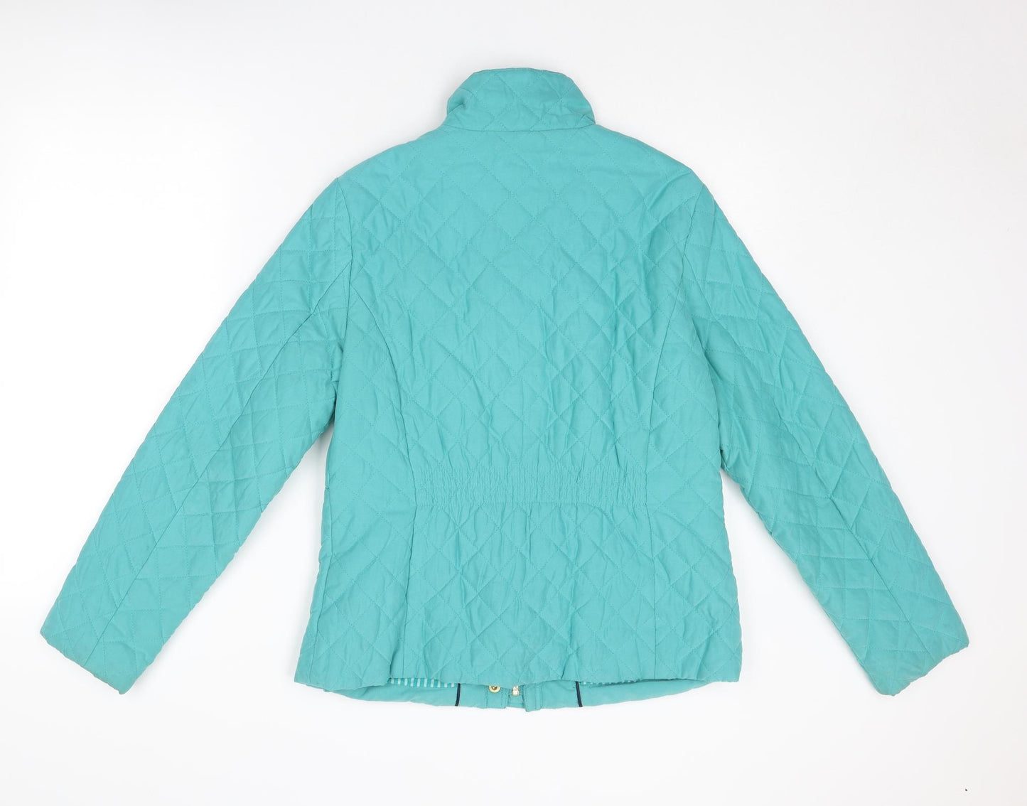 Per Una Womens Blue Quilted Jacket Size 12 Zip