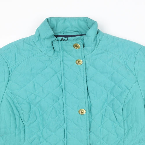 Per Una Womens Blue Quilted Jacket Size 12 Zip