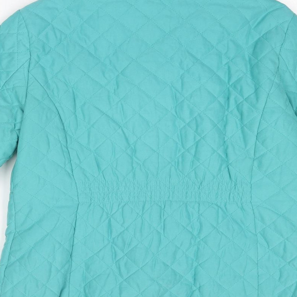 Per Una Womens Blue Quilted Jacket Size 12 Zip