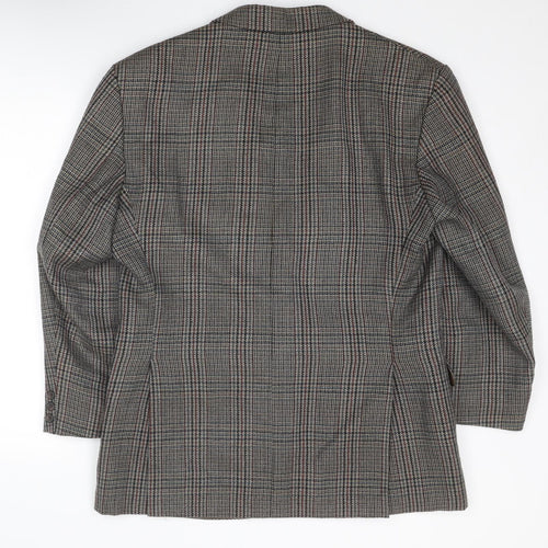 Dunn & Co Mens Brown Plaid Wool Jacket Suit Jacket Size 40 Regular