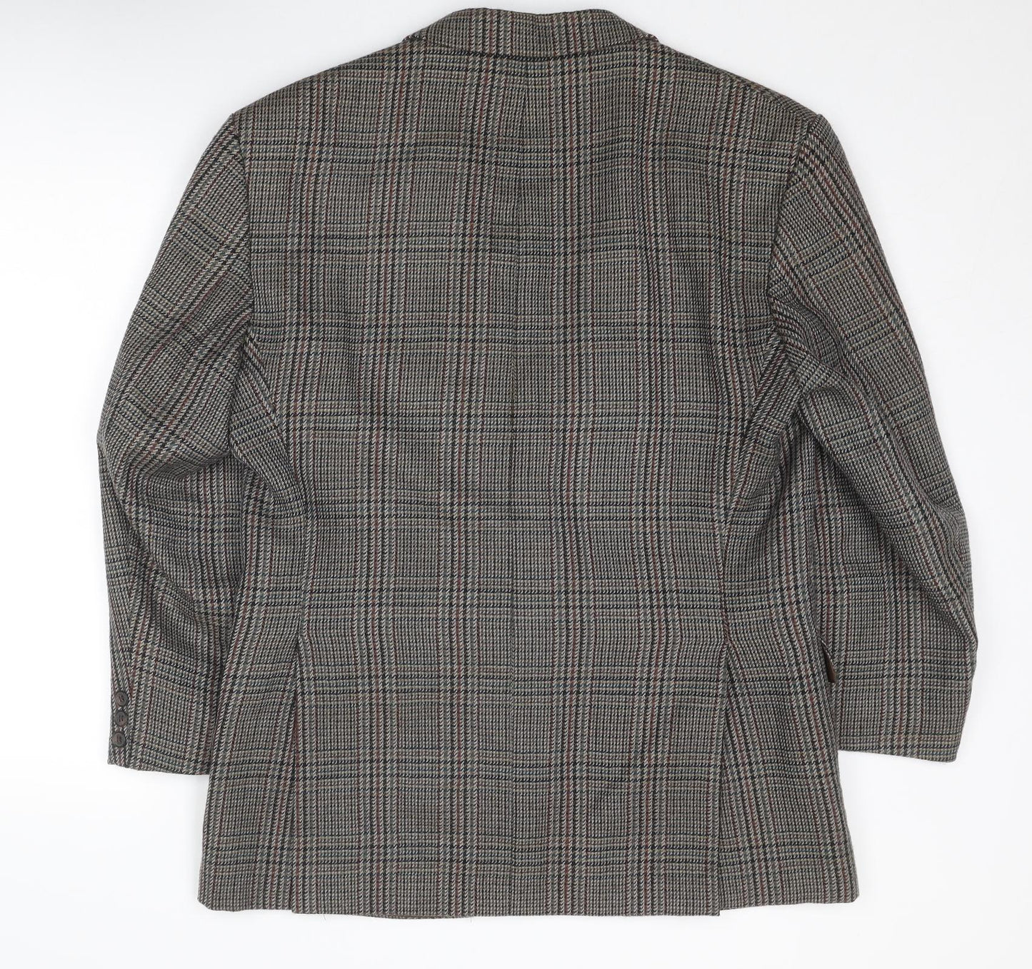 Dunn & Co Mens Brown Plaid Wool Jacket Suit Jacket Size 40 Regular