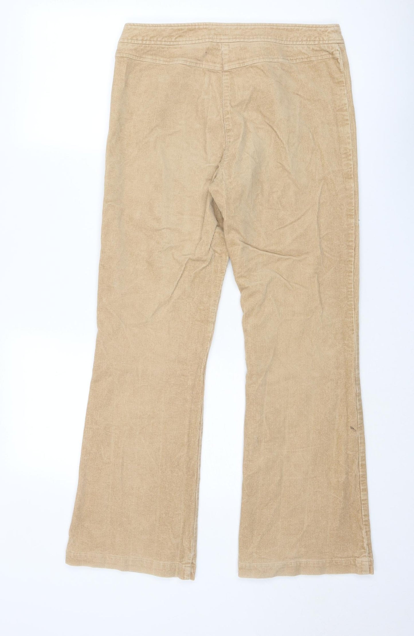 Laura Ashley Womens Beige Cotton Trousers Size 12 Regular Zip