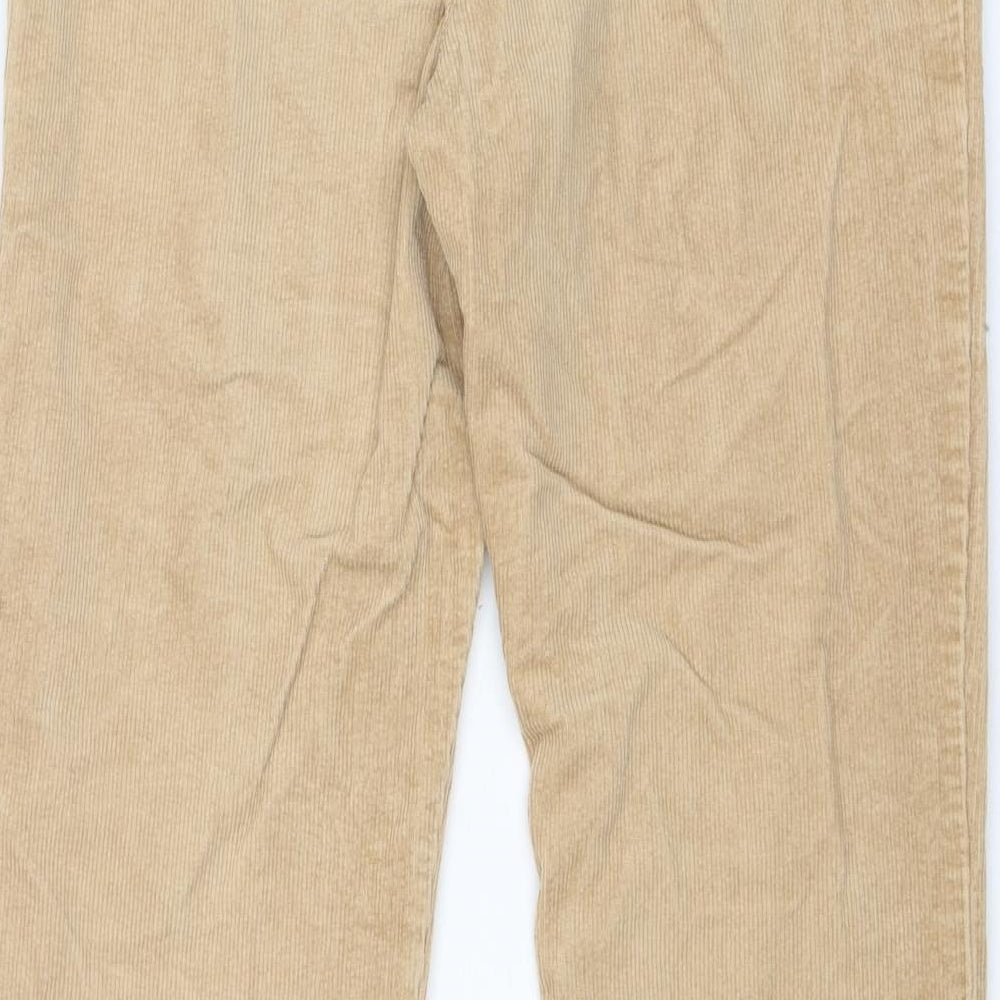 Laura Ashley Womens Beige Cotton Trousers Size 12 Regular Zip