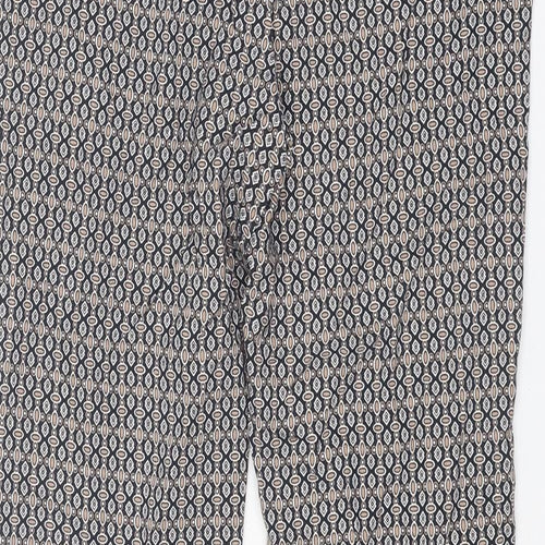 Dunnes Stores Womens Multicoloured Geometric Viscose Trousers Size 10 Regular Zip