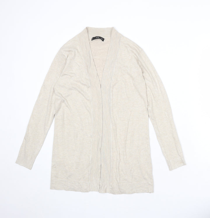 Mango Womens Beige V-Neck Viscose Cardigan Jumper Size XS