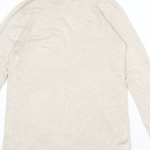 Mango Womens Beige V-Neck Viscose Cardigan Jumper Size XS
