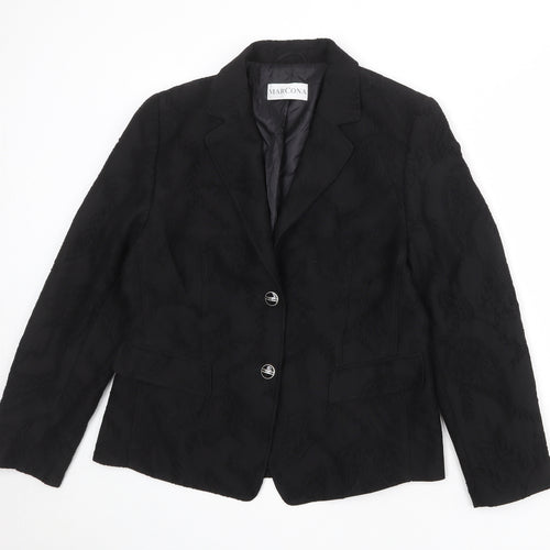 Marcona Womens Black Wool Jacket Suit Jacket Size 12