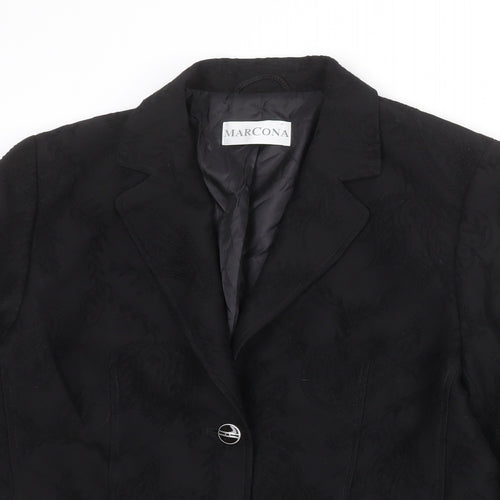 Marcona Womens Black Wool Jacket Suit Jacket Size 12