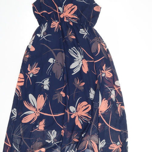 Apricot Womens Blue Floral Polyester Maxi Size 12 Boat Neck Pullover