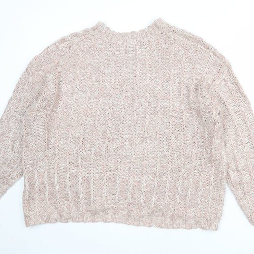 Per Una Womens Pink Crew Neck Acrylic Pullover Jumper Size 22